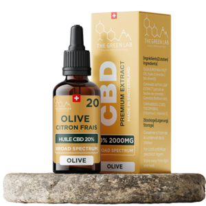 Huile CBD olive citron frais broad spectrum The Green Lab Suisse