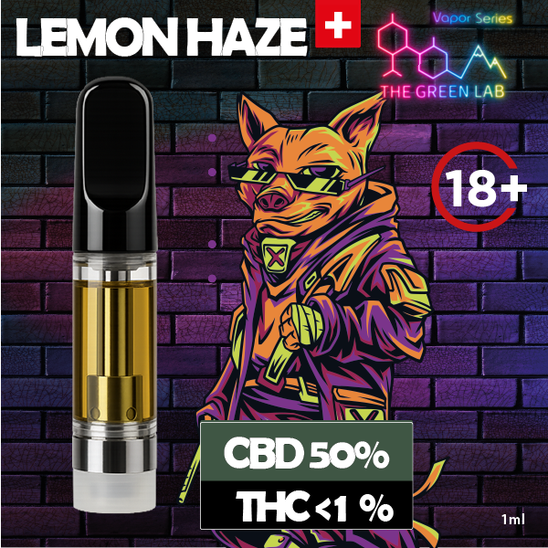 Cartouche CBD Neon Future Lemon Haze 1ml - Full Spectrum, 50% CBD, 0.9% THC - The Green Lab